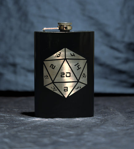 D20 Dice 8oz Hip Flask