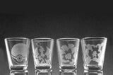 CHOOSE ANY FOUR (4) Pokemon Evolution Etch Shot Glasses