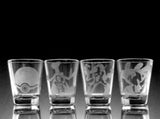 CHOOSE ANY FOUR (4) Pokemon Evolution Etch Shot Glasses