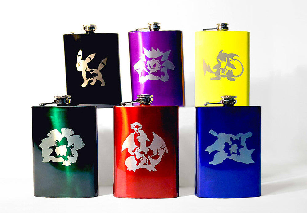 Evolution Flask Pokemon Evolution 8oz Flask (CHOOSE ONE EVOLUTION) – Inkchip Designs